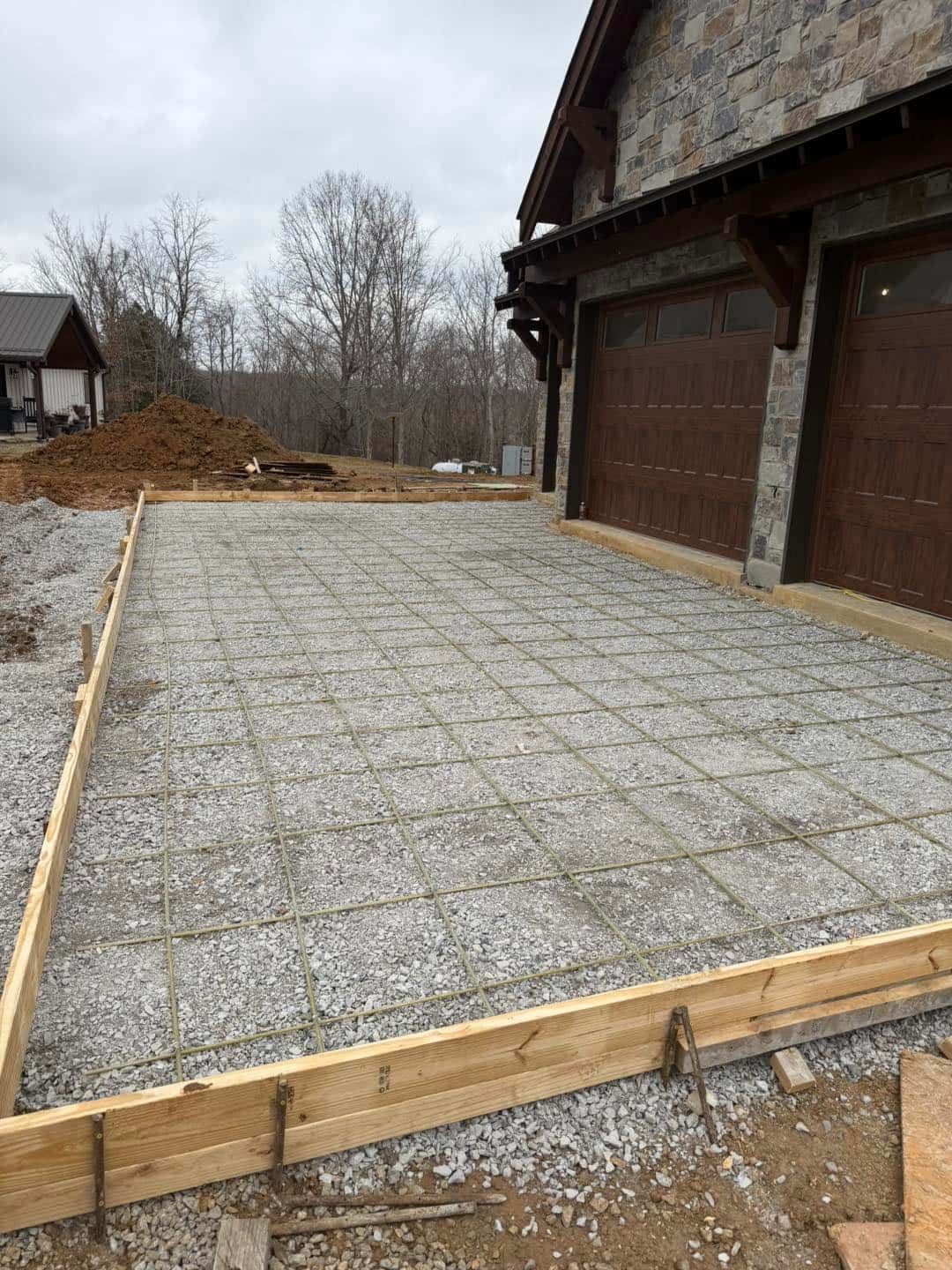 Concrete slab being placed and finished by the Four Rivers crew near Paducah, KY